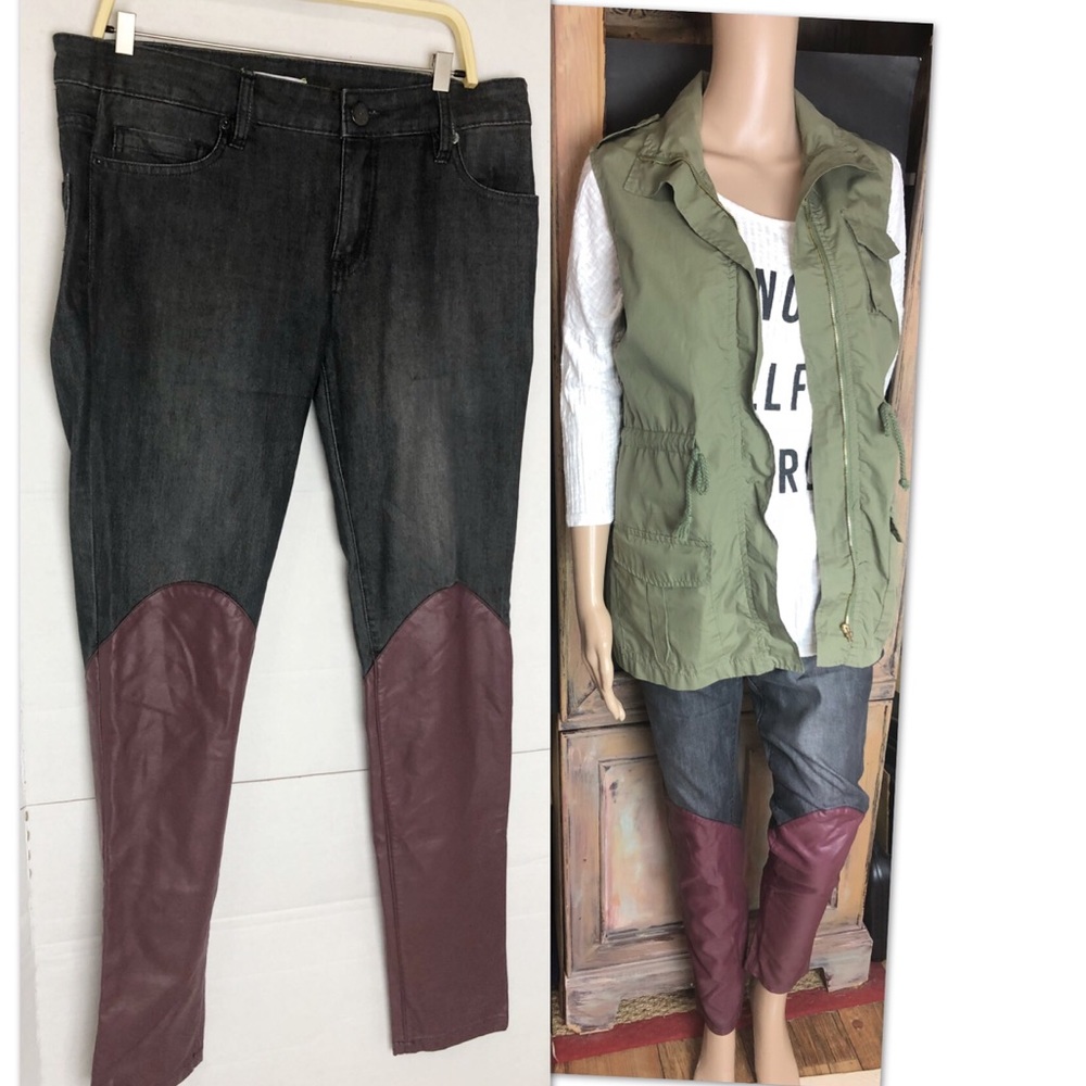 Bcbgeneration faux leather bottom jeans